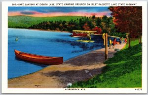 Safe Landing at Eight Lake State Camping Grounds Inlet-Raquette Lake Postcard