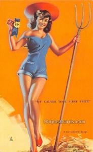 My Calves Took First Prize 1945 Mutoscope Artist Pin Up Girl, Non Postcard Ba...