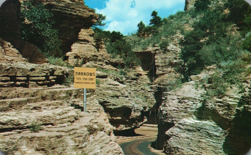 Vintage Postcard Narrows In Williams Canon On Route To Cave Manitou Springs Co.