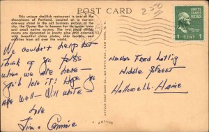 Portland Oregon OR Ship's Cabin Dan & Louis Oyster Bar c1930s-40s Postcard