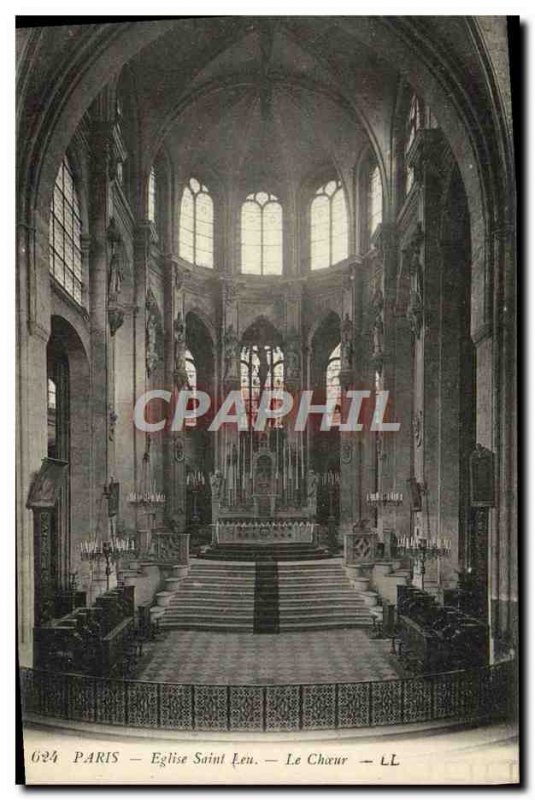 Old Postcard Paris Saint Leu Church Choir