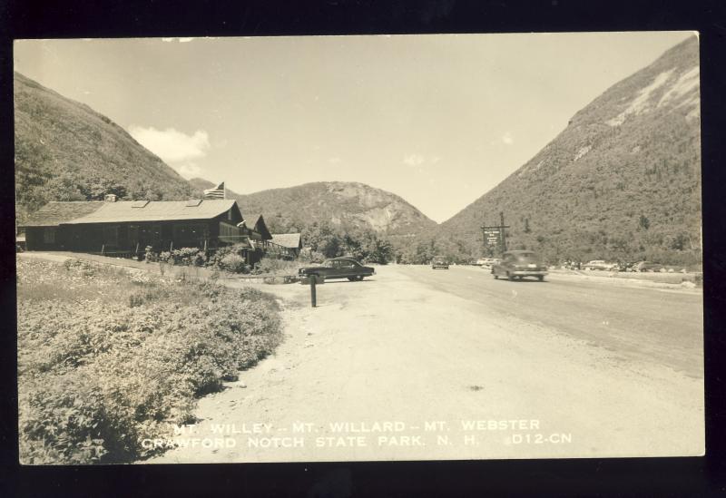 Crawford Notch, New Hampshire/NH Postcard, Mts Willey/Willard/Webster