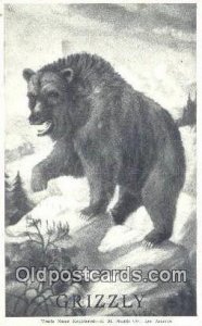 Grizzly Bear 1935 light crease left bottom corner, postal used 1935