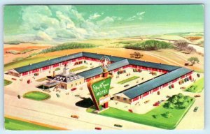 ROCKFORD, Illinois IL ~ Roadside EDGE-O-TOWN MOTEL 1957  Postcard