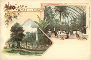 Berlin? Gruss Aus Der Flora Palmengarten c1900 Postcard EXC COND