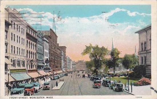 Massachusetts Worcester Front Street 1928