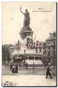 Paris Postcard Statue of Lion Old Republic