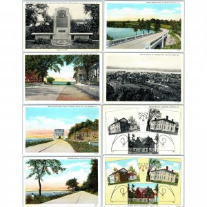 x8 LOT c1940s Nauvoo, IL Views Street Mississippi River ILL Linen PC Photos A146