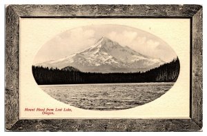 Antique Wood Framed Mt. Hood, From Lost Lake, OR Postcard