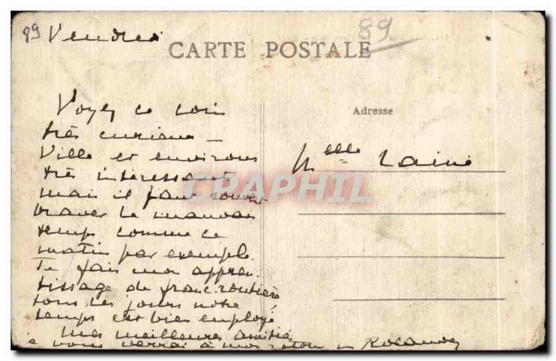 Old Postcard Avallon La Place Saint Lazare