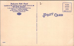 Postcard Delaware Auto Court Motel New Castle Delaware DE