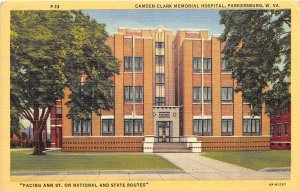 Parkersburg West Virginia 1950s Postcard Camden-Clark memorial Hospital