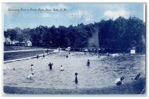 1909 Swimming Pool in Public Park Sioux Falls South Dakota SD Antique Postcard