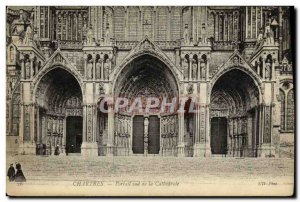 Old Postcard Chartres Cathedrale South Portal