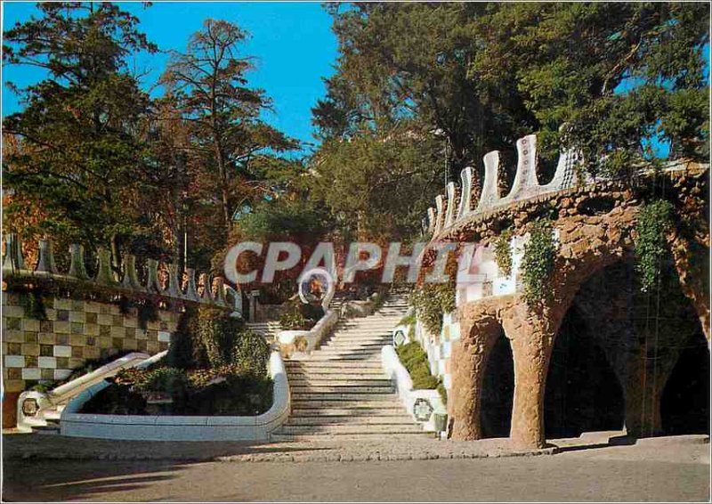 Postcard Modern Barcelona Parque Guell Gaudi