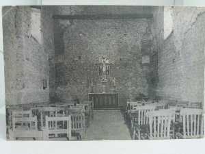Antique Postcard Interior of St Peter ad Murum Church Bradwell Juxta Mare