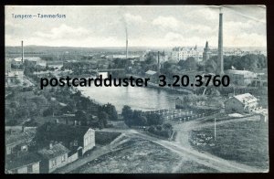 h4041 - FINLAND Tampere Postcard 1912 Birds Eye View. Russian Stamps