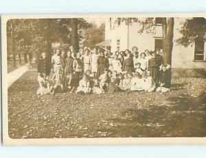 Pre-1918 rppc GIRLS ONLY - LARGE GROUP OF FORTY GIRLS Bowling Green OH t2417