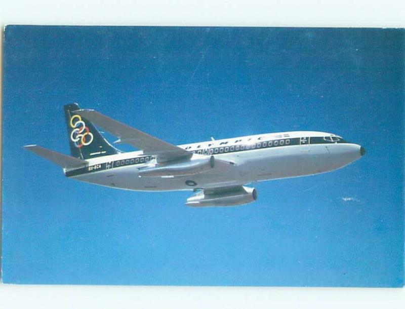Pre-1980 Postcard Ad OLYMPIC AIRWAYS BOEING 737-200 AIRPLANE AC6256