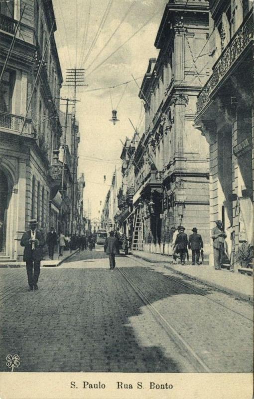 brazil, SÃO PAULO, Rua S. Bonto, Tram (1910s)