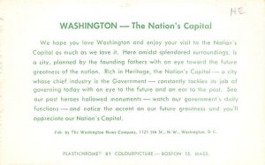 Washington, D.D. USA Map Unused 