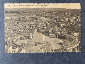 Panorama DellaCittaPresoCupola di S.Pietro Roma Italy Litho Postcard H2029081923