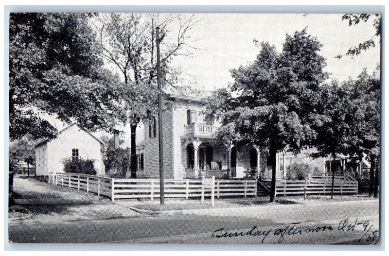 c1930's Birthplace And Home Of The Hoosier Poet Greenfield IN Unposted Postcard 