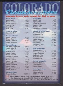 Colorado Cloudscrapers Highest Peaks has 54 peaks 14,000 feet high - Cont'l