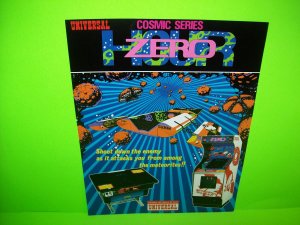 ZERO HOUR 1980 Original NOS Video Arcade Game Flyer Vintage Promo Artwork