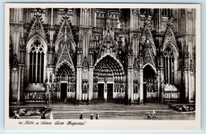 RPPC KOLN a Rh. Dom Westportal GERMANY Postcard