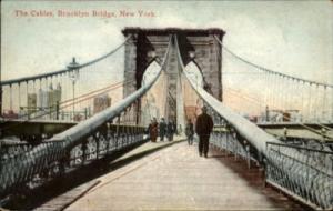 NEW YORK CITY Brooklyn Bridge Cables c1910 Postcard