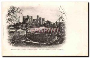Old Postcard Chauvigny High View taken the city & # 39est on the road to St S...