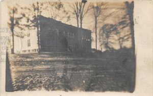 F34/ Clayton Indiana RPPC Postcard 1909 School Building