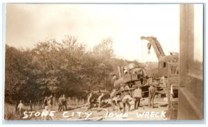 c1960 Stone City Iowa Railroad Vintage Train Depot Station RPPC Photo Postcard