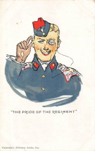 Artist Signed The Pride Of The Regiment Valentine's Military Series Postcard