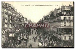 Old Postcard Paris Montmartre Boulevard