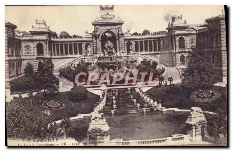 Old Postcard Marseille Palais Longchamp