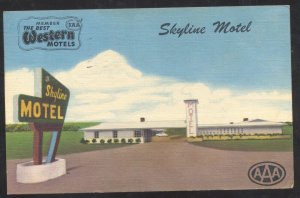 MINERAL WELLS TEXAS SKYLINE MOTEL VINTAGE LINEN ADVERTISING POSTCARD