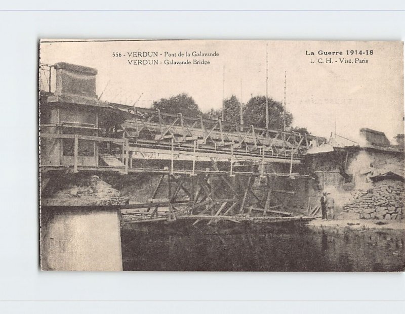 Postcard Galavande Bridge, La Guerre, Verdun, France