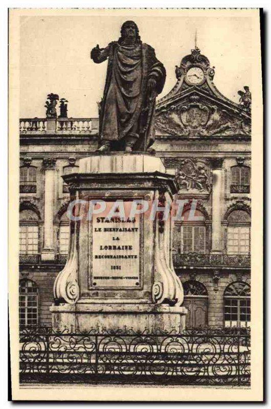Old Postcard Nancy Fronton L & # 39Hotel City Statue Lanislas