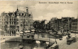 CPA AK AMSTERDAM Binnen Amstel, Hotel de l'Europe. NETHERLANDS (624971)