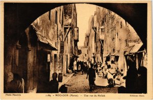 PC JUDAICA, MOGADOR, UNE RUE DU MELLAH, Vintage Postcard (b44952)