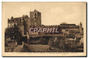 Old Postcard View of the entrance of the feudal Chateau de Beynac in Sarlat