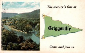 Illinois Griggsville The Scenery's Fine 1920 Pennant Series