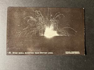 Mint England Postcard Daily Mail War Photos Star Shell Bursting Near British