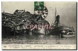 Old Postcard Boat Toulon Liberte Disaster