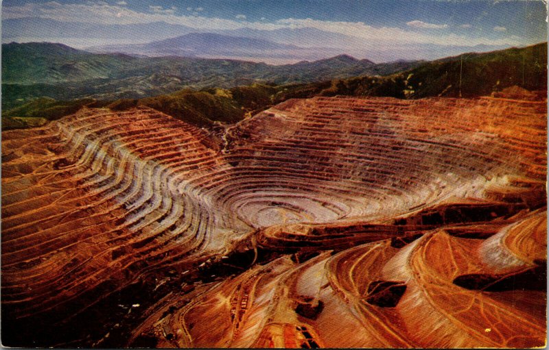 Vtg Bingham Copper Mine Bingham Canyon Oquirrh Range Utah UT Postcard