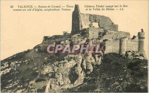 Old Postcard Valencia Crussol Ruins Vieux Chateau Feodal camped on the Rock c...