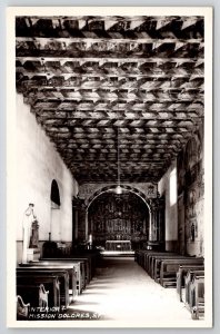 Interior Mission Dolores San Francisco RPPC Real Photo Postcard W22