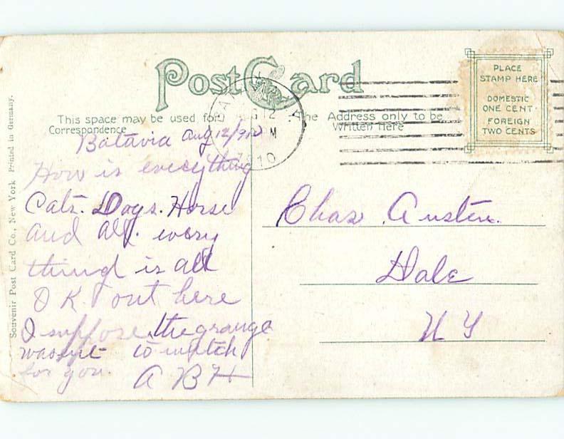 Divided-Back MONUMENT Batavia New York NY HJ8059